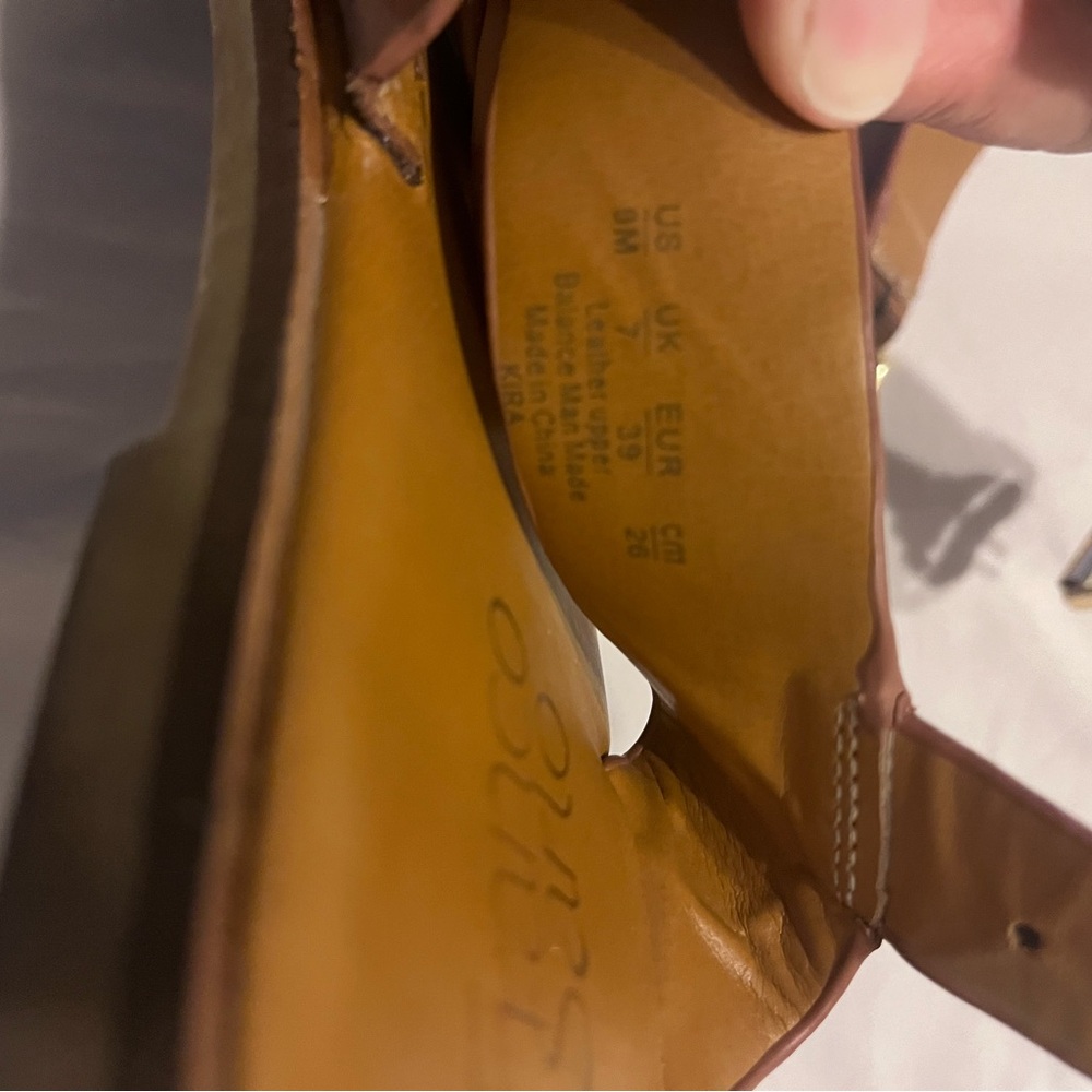 Franco Sarto Brown Leather Strappy Slingback Sandals - Picture 4 of 6
